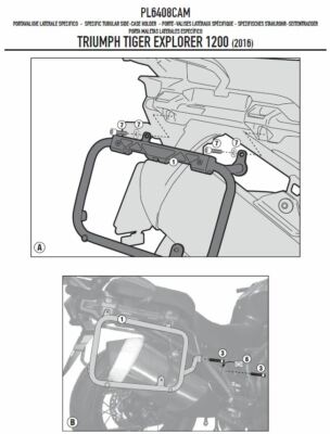 PL6408CAM GIVI SEITENKOFFERTRÄGER CAM-SIDE für TRIUMPH TIGER 1200 2018