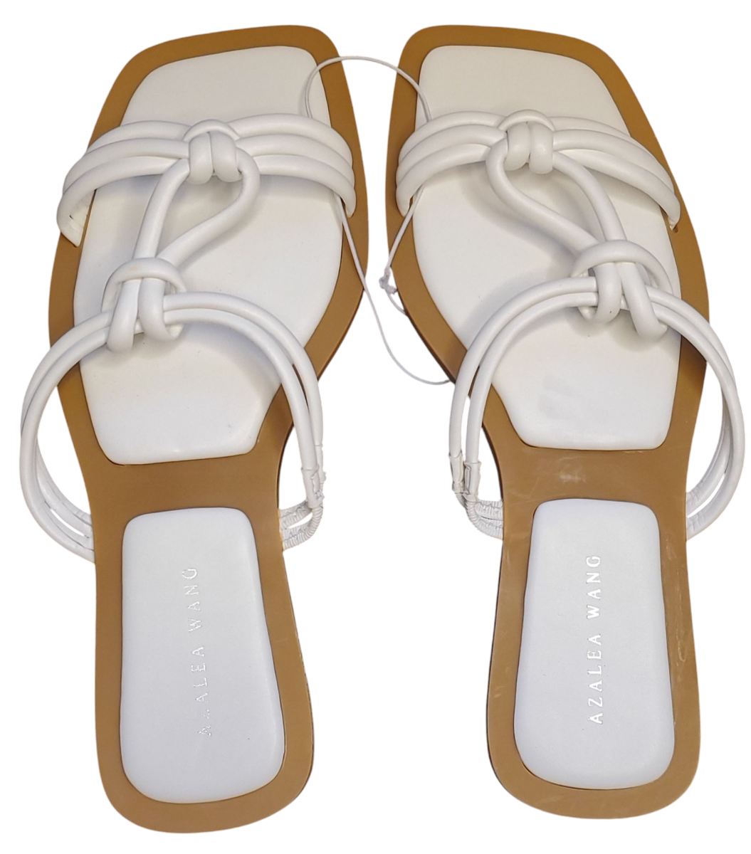 Womens Summer Azalea Wang White Flat Strappy Steson Sandals Slide