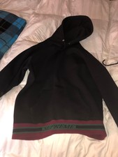 striped rib hooded sweatshirt