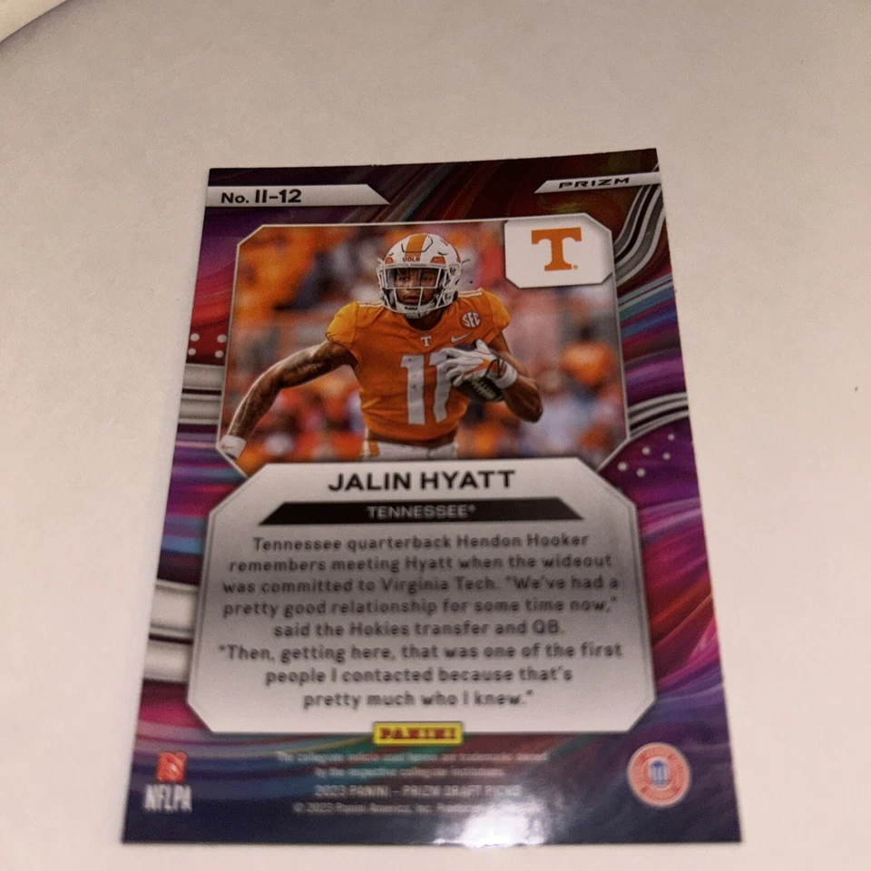 2023 Panini Prizm Draft Picks - Instant Impact Red Ice Prizm #II-12 Jalin Hyatt  - Image 2 of 4