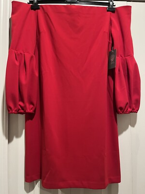 vince camuto red off shoulder dress Vince Camuto l Off The Shoulder Dress Size 2
