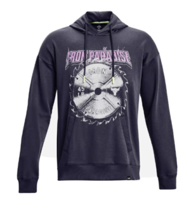 Under Armour Project Rock Mens SMALL S Hoodie Rival Fleece Disrupt Purple NEW