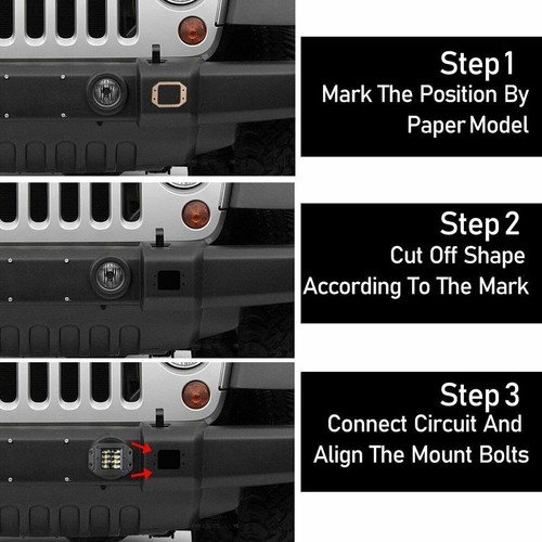 2pcs 5" LED Work Light Pods Flush Mount Backup Reverse Rear Front Bumper Offroad - Foto 10 di 11