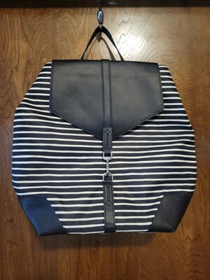 Stella & Dot Ava Backpack Authentic Brand Black White Stripe  display picture 1
