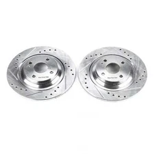 Disc Brake Rotor Set-Rear Drilled, Slotted and Zinc Plated Brake Rotor Pair