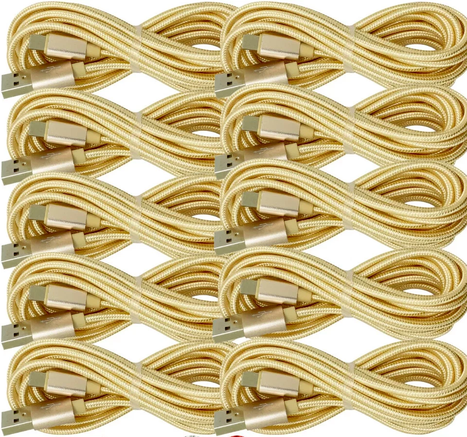 20Pcs 6Ft Braided Charger Cable USB Charging Cord For iPhone 14 13 12 11 8 7 6 5 - Image 2 of 4