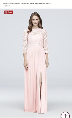 david's bridal illusion neckline bridesmaid
