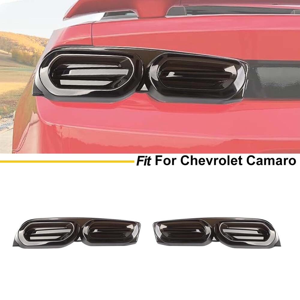 Smoked Black Tail Light Covers For Chevrolet Camaro 2019+ – ABS Trim Guards, Easy Tape Installation