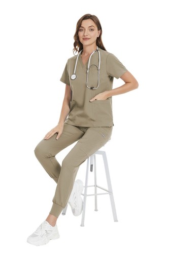 Men's NiaaHinn Jogger Scrub Set: Long Sleeve Jacket + Pants for Doctors - Picture 45 of 159