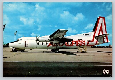 Air Alpes Airlines Fokker F 27 Airplane Postcard 4x6 Postcard Italy