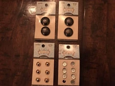 Lot X 17 Buttons SEW OLOGY Sewology Various Round Gold Metal Costume Hobby Lobby