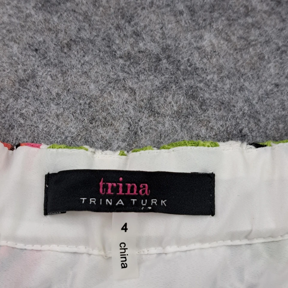 Vestido Trina Turk Para Mujer Talla 4 Miley Floral Encaje Manga Campana Hombro Descubierto Boho Foto 2 de 4