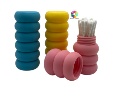 Q-Tip Reiseetui - modernes Blasendesign - Wattestäbchenhalter | 19 Farben 3D Druck