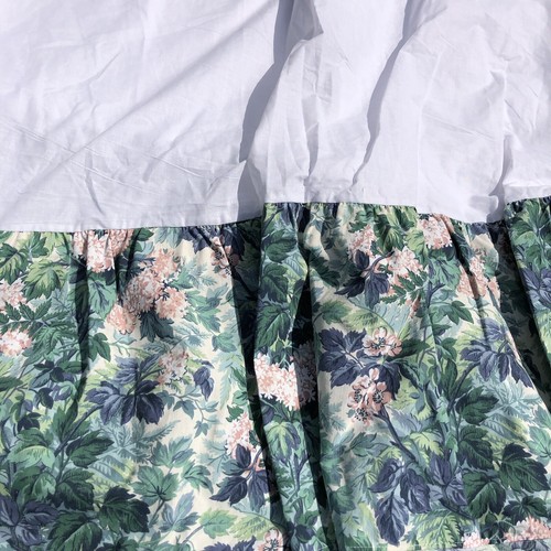 Laura Ashley Ashborne Twin Bed Skirt Blue Green Floral 14" Drop Cotton - Picture 3 of 9