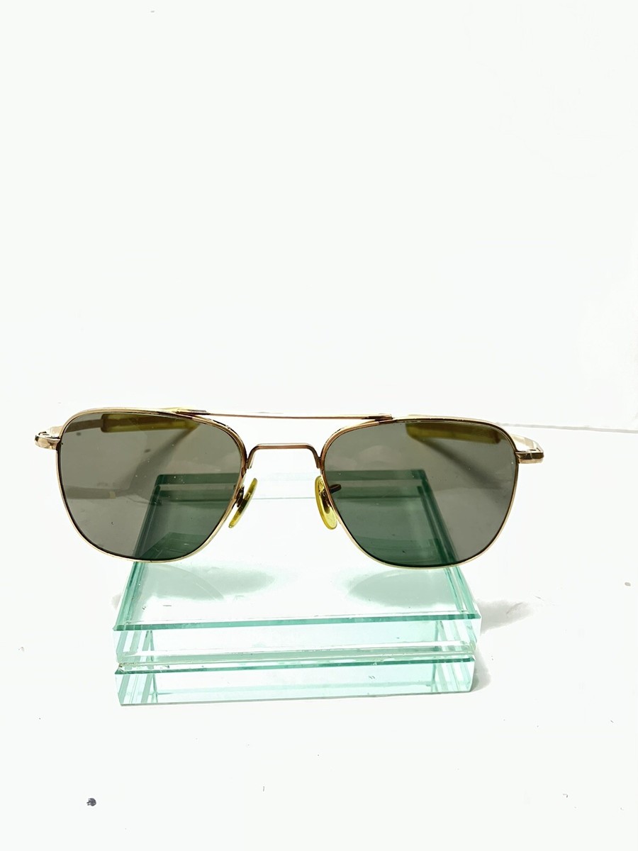 VINTAGE AMERICAN OPTICAL AVIATOR SUNGLASSES 12K GOLD FILLED 5 1/2