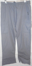 Landau Mens Med Gray Straight Leg Drawstring Stretch Waistband Pocket Scrub Pant