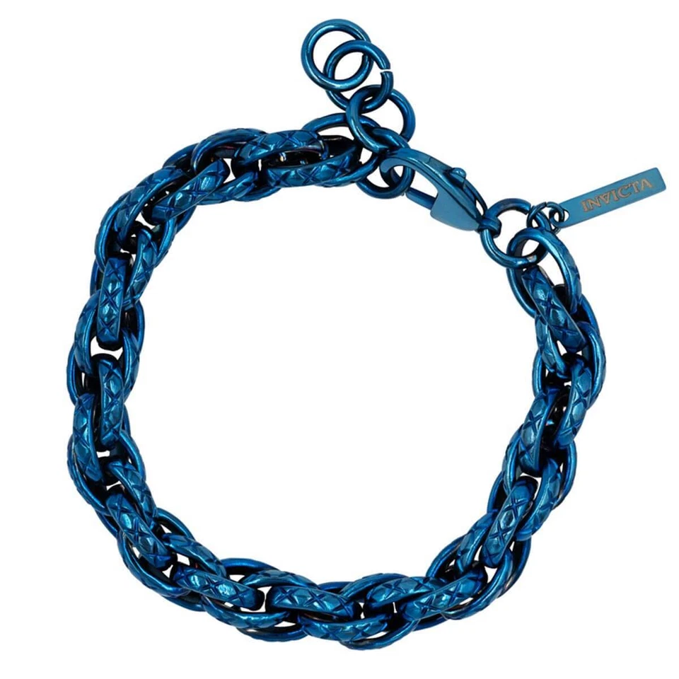 Pulsera Invicta Hombre Elementos Azul Ion Chapado Acero Inoxidable 39649