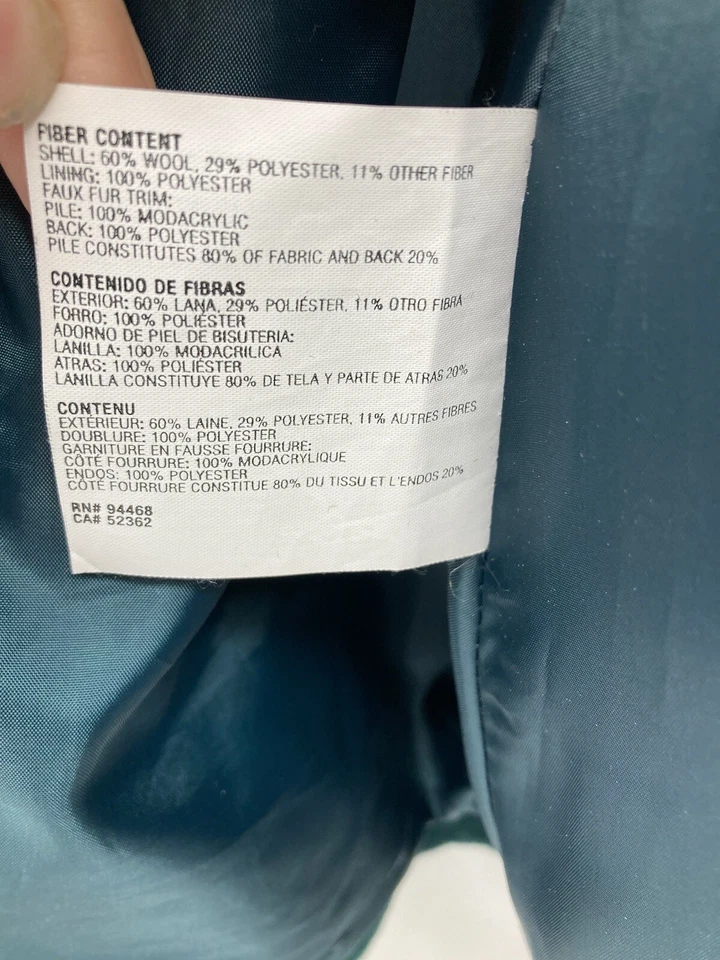 Abrigo De Colección Esprit Doble Pecho Guisante Para Mujer XL Mezcla de Lana Forrado Verde Oscuro Foto 3 de 4