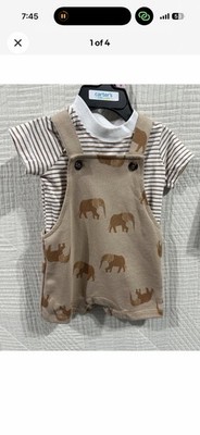 Child Of Mine Baby Boy Elephant 2 Piece Outfit 0-3 M