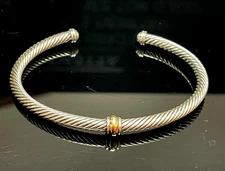 david yurman 18k 925 Cable Bangle Size M