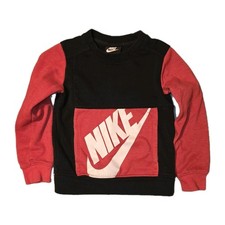 Nike Boys Crew Neck Sweatshirt Kids Size 5 Red And Black Pocket