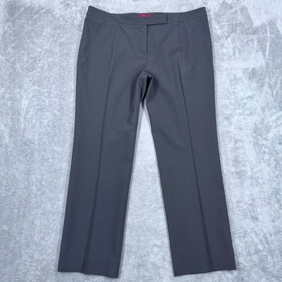Brioni Virgin Wool Dress Pants Womens US 12 IT 48 Gray Straight Trousers Italy