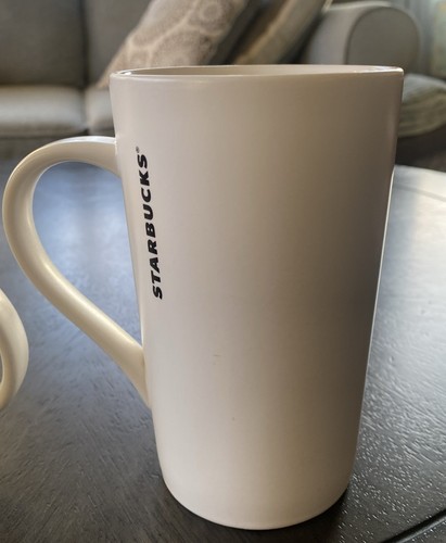 2011 Starbucks All White Matte Finish "16 Grande" Keramik Tassen Menge 2 - Bild 5 von 7