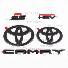 NEW OEM TOYOTA 2025+ CAMRY HYBRID SE HEV BLACKOUT EMBLEM OVERLAYS KIT SET