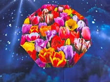 Handmade Quilted Table Topper Spring Summer Large tulips  flowers floral trees