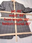46 Jos A Bank Blazer 46L Wool Tailored Fit Jacket Men's, 35"L Blue Gray Plaid — photo 4