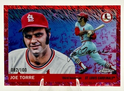 2025 Topps Chrome Platinum Toile Cream Fuchsia Shimmer /100 Joe Torre #410