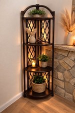 Bamboo Corner Unit 4 Tier Bohemian Boho Unit  151cm Tall