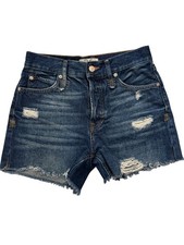 We The Free Free People Distressed Denim Shorts Dark Wash Raw Hem Size 26