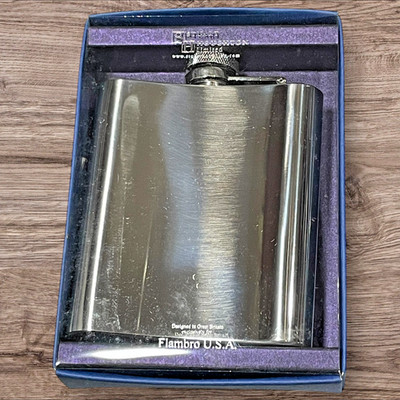 Flambro USA Hip Flask By Stuart Houghton Stainless Steel 8 Ounces New