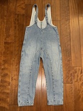 Free People We The Free High Roller Jumpsuit Overalls Women XS Blue Denim Casual