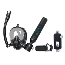 Mini Scuba Tank with Full Face Mask,0.5L Portable Lung Tank Sub Mask, 6-10 Mins