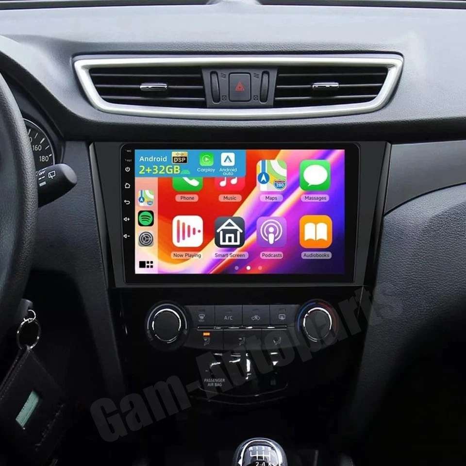 Radio estéreo para coche Nissan Rogue 2014-2018 X-Trail Qashqai Android 13.0 CarPlay Foto 2 de 4