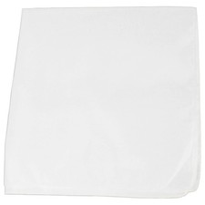 Mechaly Set of 12 Solid 100 Polyester Unisex Bandanas - One Dozen White