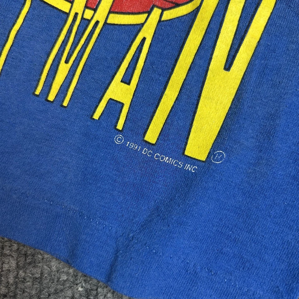 Vintage Batman Shirt Boys 2T Blue DC Comics Graphic Superhero Made in USA 90s - Image 3 of 4