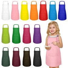 15 PCS Kids Aprons with Pockets Adjustable Chef Painting Aprons Bulk for Girl...