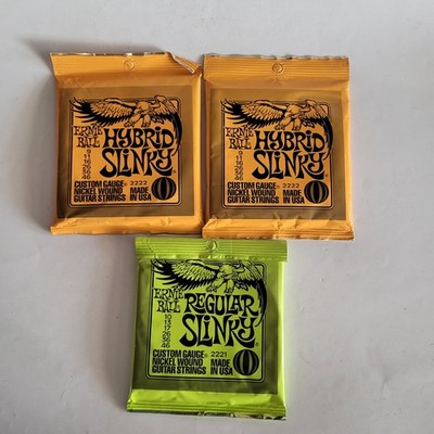 Ernie Ball 2222/2221 Nickel Regular Slinky Orange Electric Guitar Strings Lot