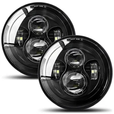 UNI-SHINE 2pcs Projector 7 Inch LED Headlights Hi/Lo Beam 7’’ Round Headlight