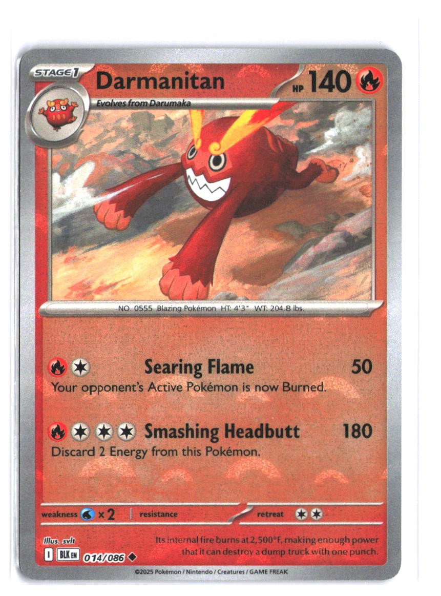 Darmanitan #14 - Black Bolt - Poke Ball - Common - Near Mint
