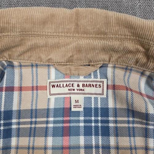 Wallace & Barnes Canvas Work Jacket Mens Medium Cream Corduroy Collar Full Zip image 6
