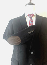 Ralph Lauren Corduroy Sport Coat Jacket 46R Dark Brown Elbow Pads 100 Cotton