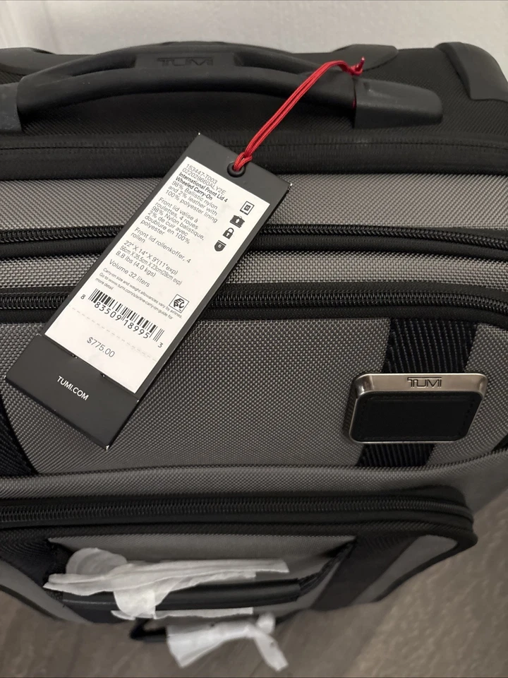 Tumi Merge-International Mist Gray / Black Front Lid Access Carry On-$775. NWT - Image 2 of 4
