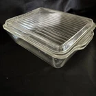 Vintage Pyrex Clear 503-B 1.5 qt. Glass Refrigerator Dish w/ Clear Lid 503-C