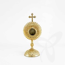 2687 OSTENSOIR MONSTRANCE EN METAL DORE Reliquary reliquaire massif gold