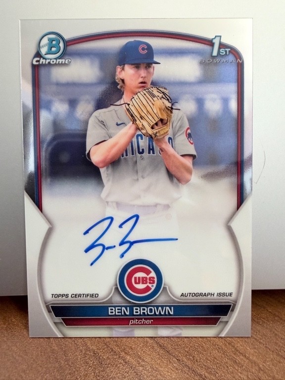 2023 Bowman Ben Brown Chrome Auto 1st Prospect #CPA-BBN Cubs