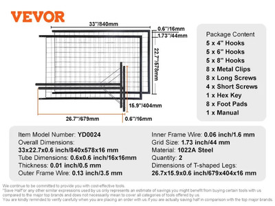 VEVOR Grid Wall Panels Tower Wire Gridwall Display Racks Double Side Gridwall Pa